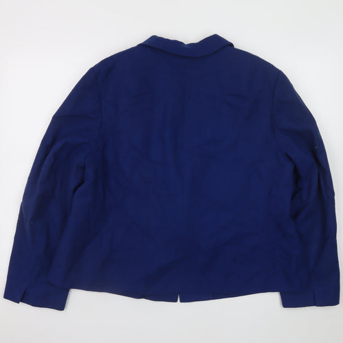 Pendleton Women's Blue Wool Blazer Size 14 Classic Single-Breasted