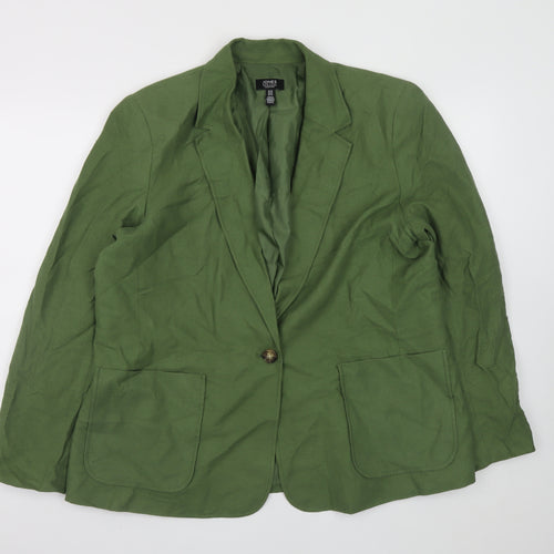 Jones New York Women’s Green Linen Blend Blazer XL Classic Style
