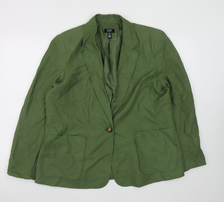 Jones New York Women’s Green Linen Blend Blazer XL Classic Style