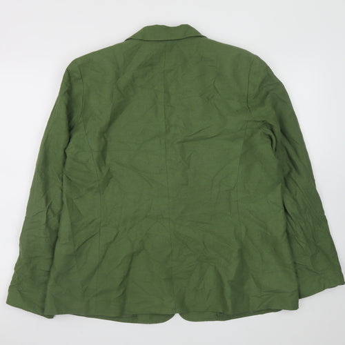 Jones New York Women’s Green Linen Blend Blazer XL Classic Style