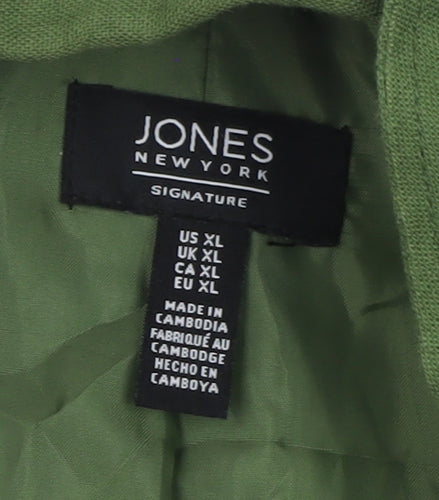 Jones New York Women’s Green Linen Blend Blazer XL Classic Style
