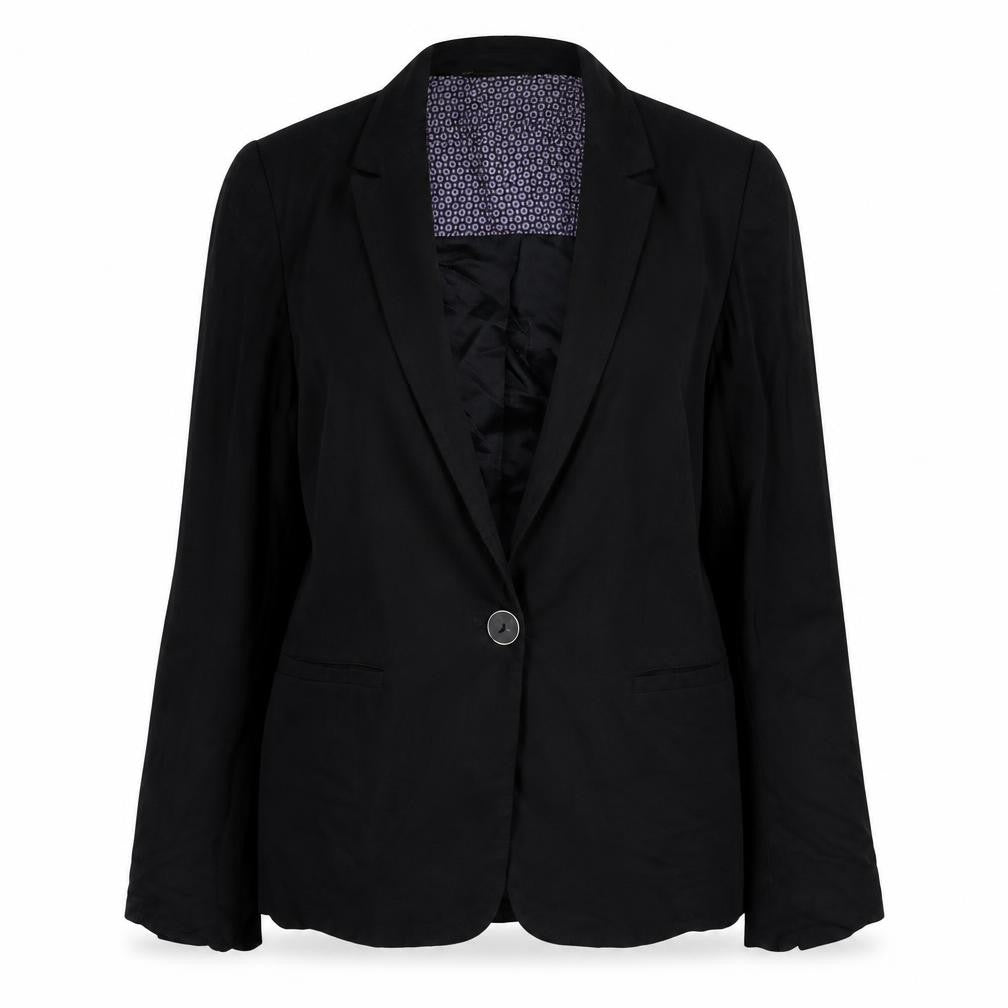 Zara Basic Women's Black One-Button Blazer Jacket Size 8
