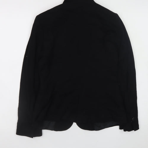 Zara Basic Women's Black One-Button Blazer Jacket Size 8