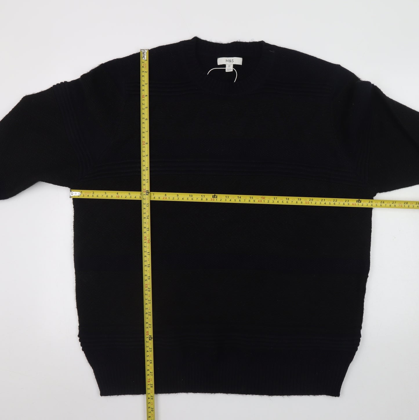 Marks and Spencer Men's Black 2XL Crew Neck Knit Jumper