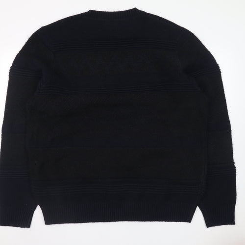 Marks and Spencer Men's Black 2XL Crew Neck Knit Jumper