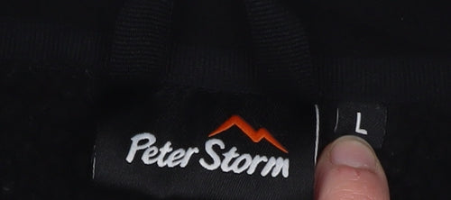 Peter Storm Mens Black Fleece Full Zip Outdoor Jacket Size L