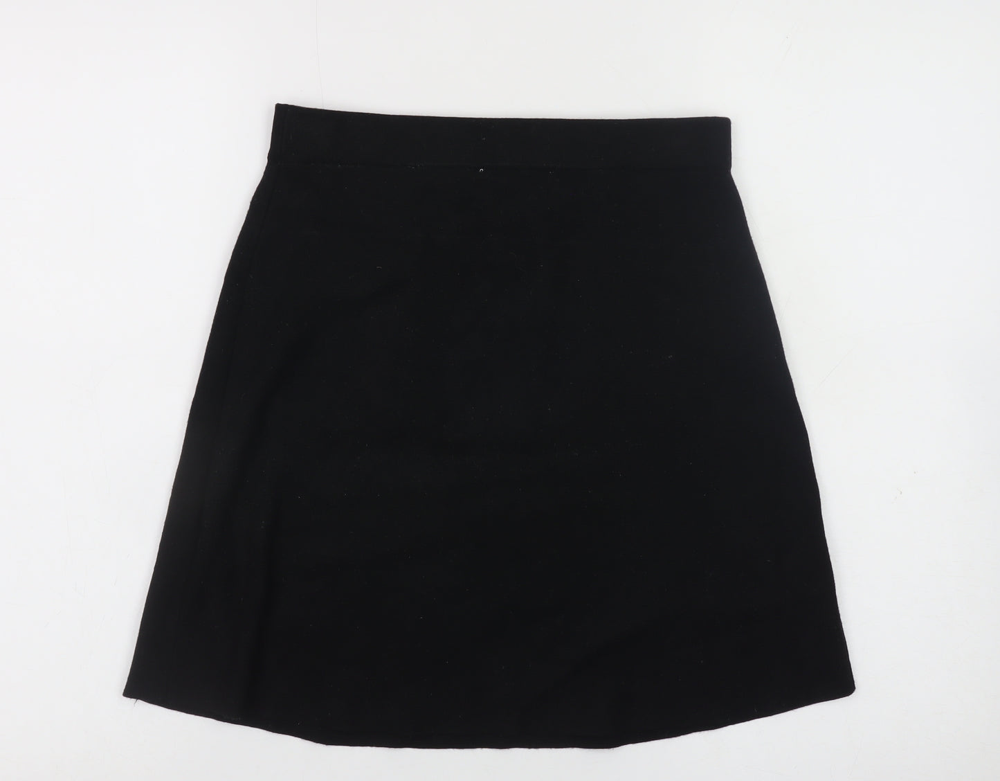 Zara Women Black Knit A-Line Skirt Size 12 with Pockets