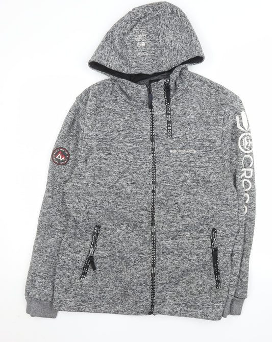 Crosshatch Men’s Grey Hooded Full Zip Jacket Size L