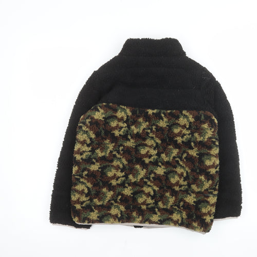 Umbro Boys Black Camouflage Fleece Puffer Jacket 8-9 Years Polyester Zip