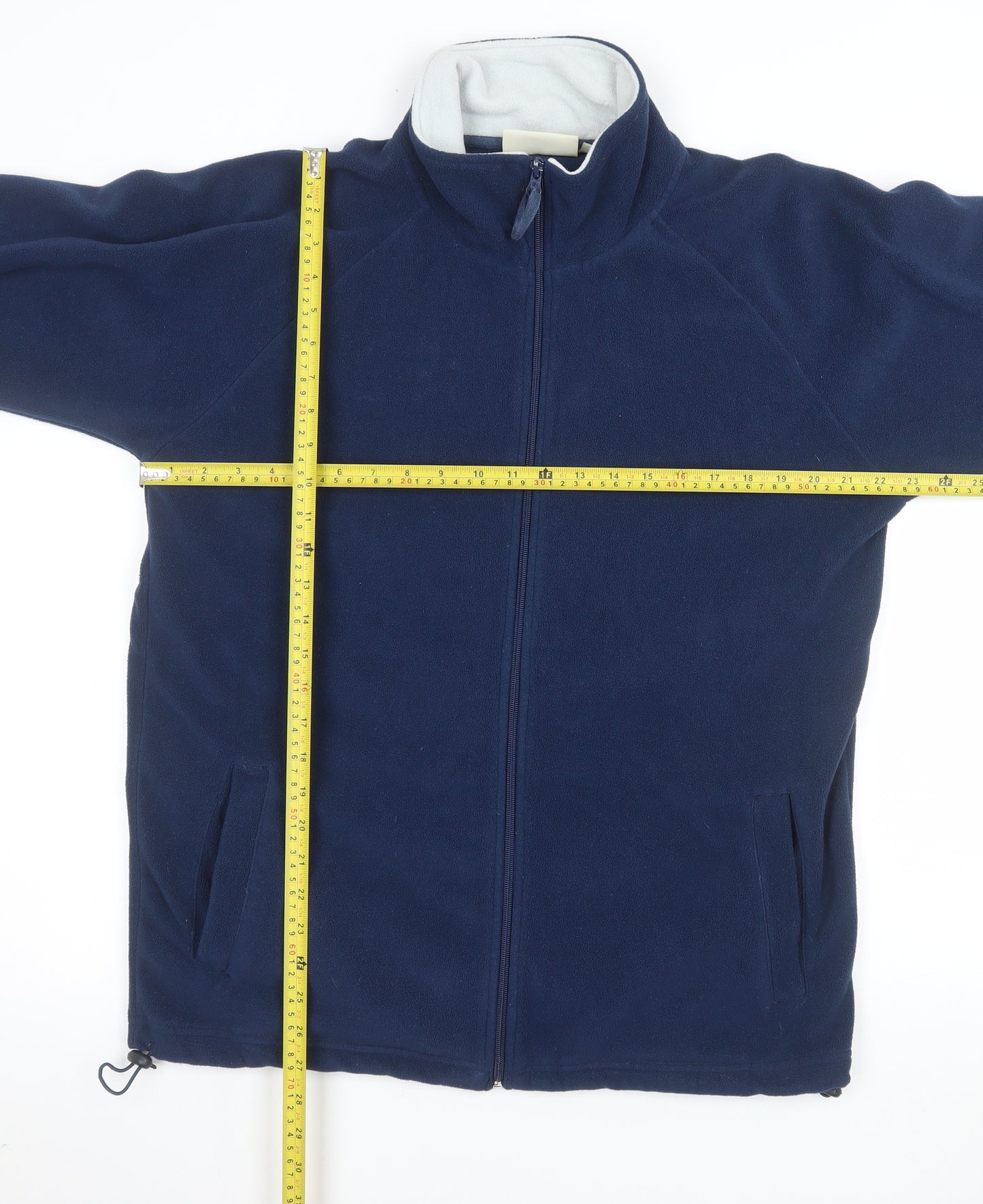 Cheers Men's Navy Blue Fleece Jacket Size S Full Zip Polyester