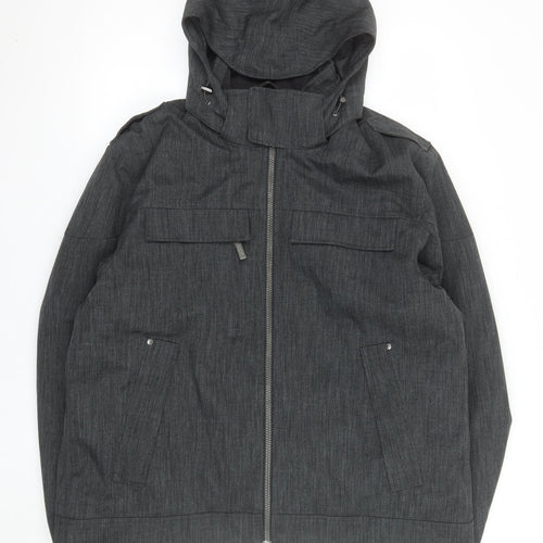 Decathlon Men’s Grey 2XL Hooded Parka Jacket Polyester Cotton Outdoor