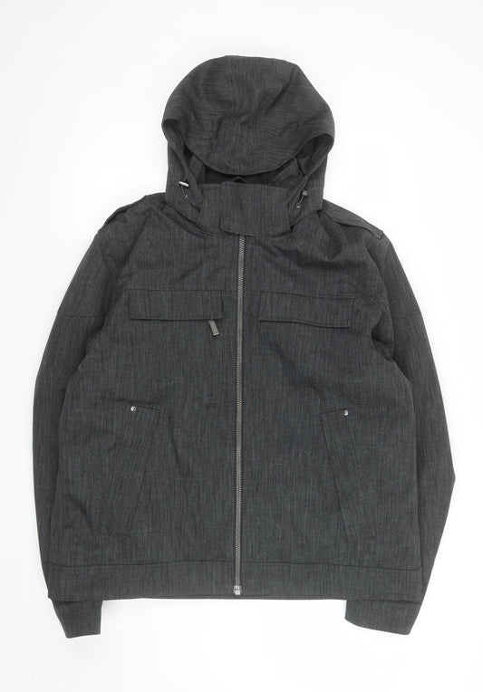 Decathlon Men’s Grey 2XL Hooded Parka Jacket Polyester Cotton Outdoor