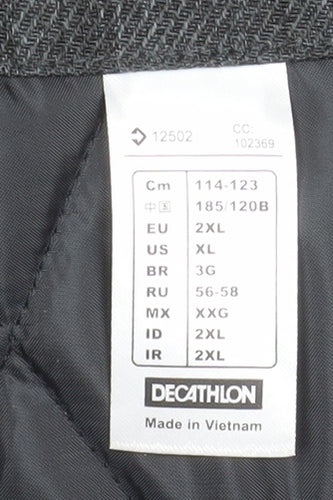 Decathlon Men’s Grey 2XL Hooded Parka Jacket Polyester Cotton Outdoor