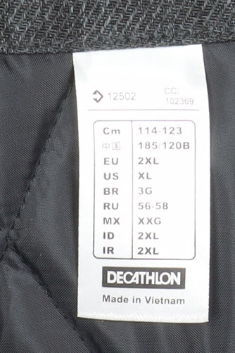 Decathlon Men’s Grey 2XL Hooded Parka Jacket Polyester Cotton Outdoor