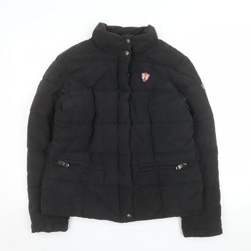 Puffa Women's Black Quilted Puffer Jacket Size M Winter Coat