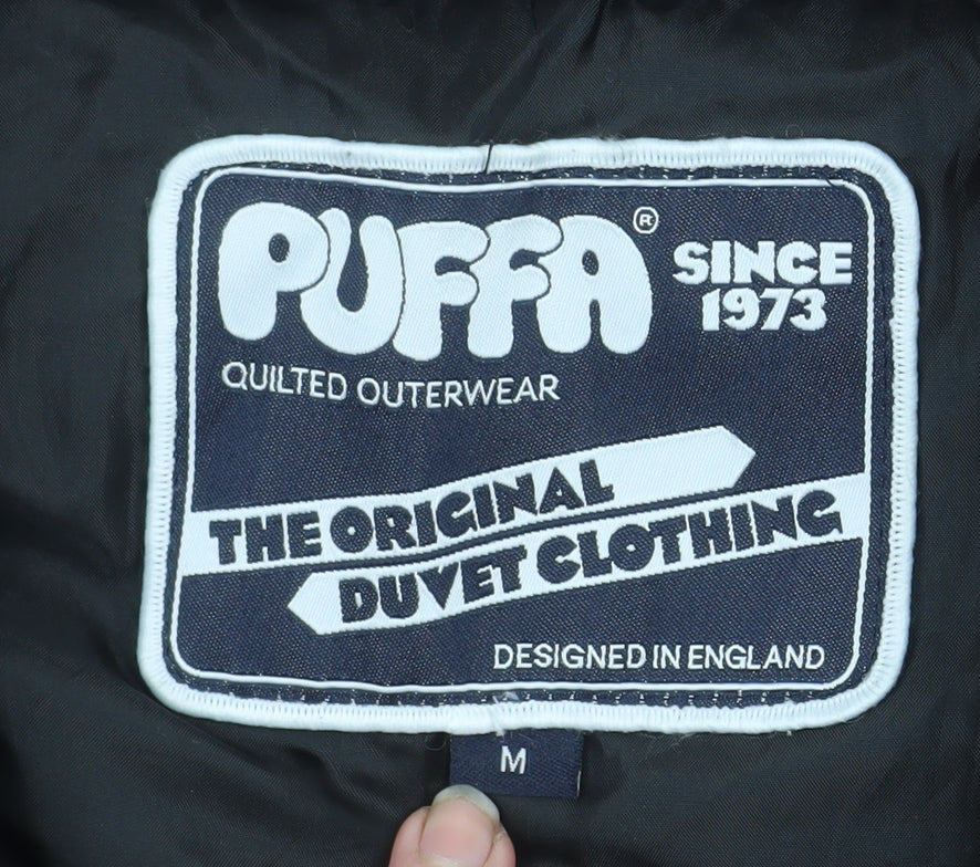 Puffa Women's Black Quilted Puffer Jacket Size M Winter Coat