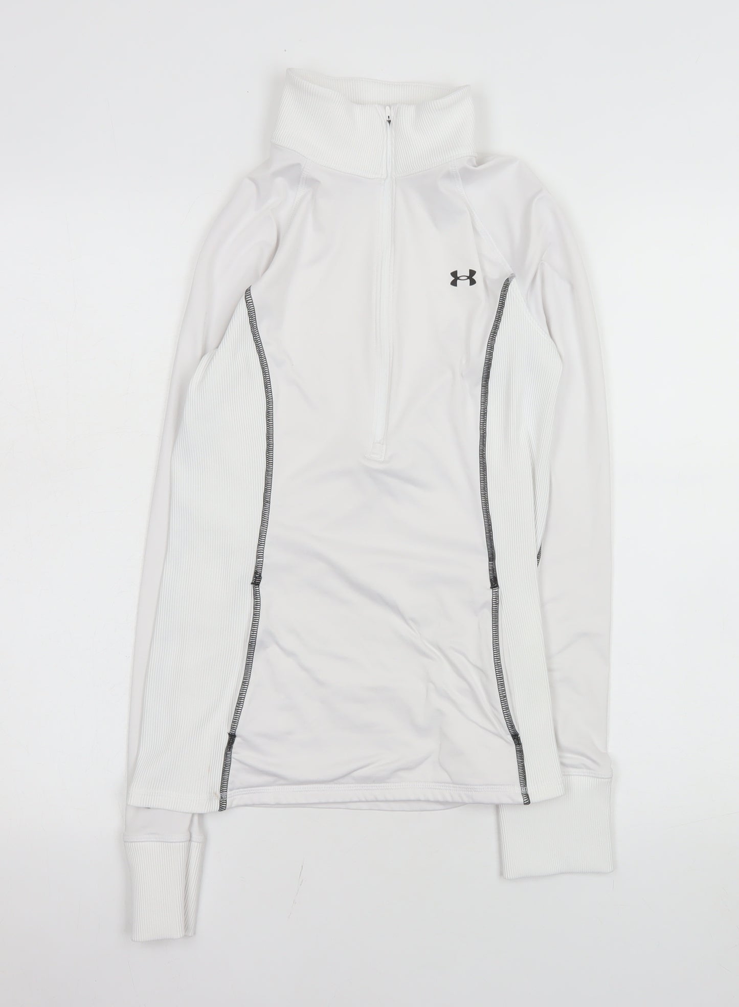 Under Armour Women White XS 1/2 Zip Fitted Hoodie Sweatshirt