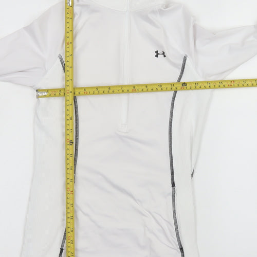 Under Armour Women White XS 1/2 Zip Fitted Hoodie Sweatshirt