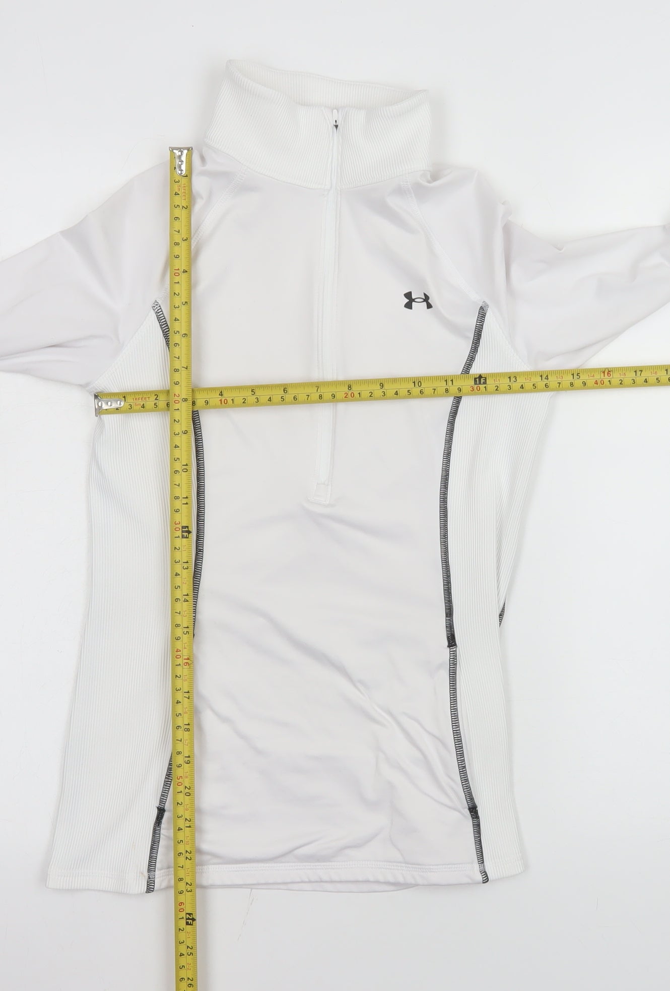 Under Armour Women White XS 1/2 Zip Fitted Hoodie Sweatshirt