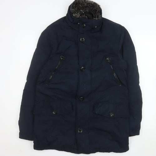 Marks and Spencer Blue Harbour Men's Blue Parka Coat Size S