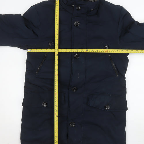 Marks and Spencer Blue Harbour Men's Blue Parka Coat Size S