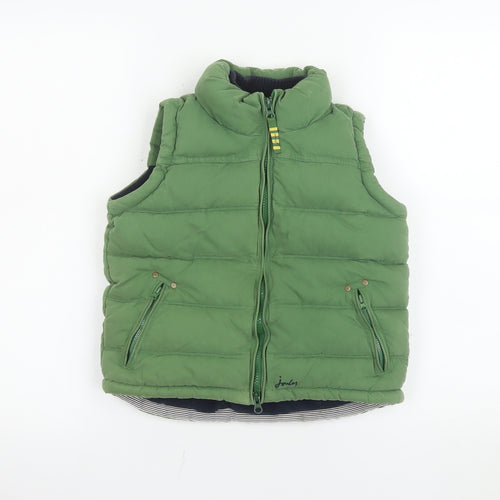 Joules Boys Green Padded Bodywarmer Gilet Age 7 Cotton Blend