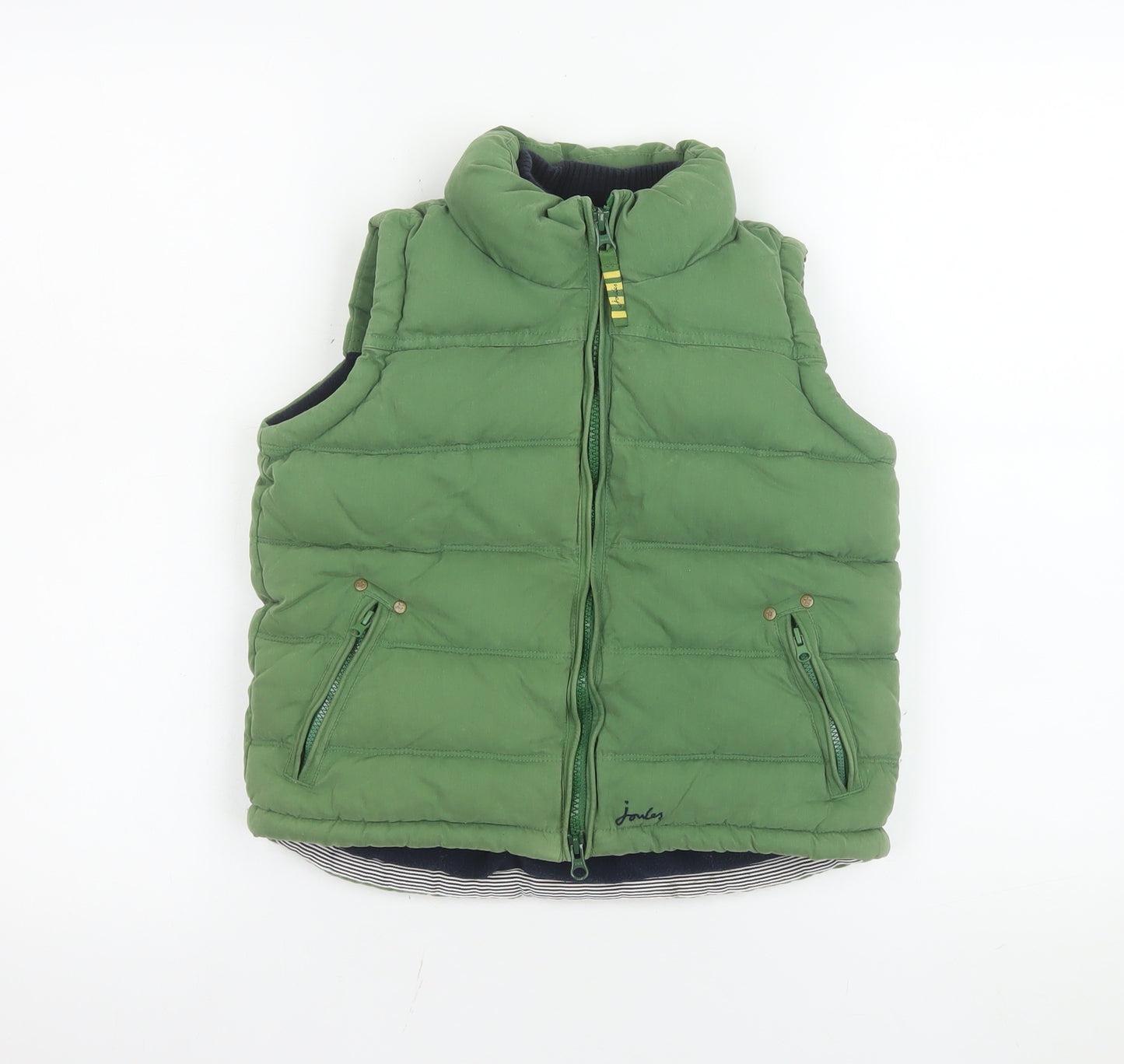Joules Boys Green Padded Bodywarmer Gilet Age 7 Cotton Blend