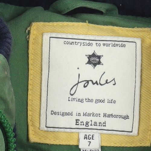 Joules Boys Green Padded Bodywarmer Gilet Age 7 Cotton Blend