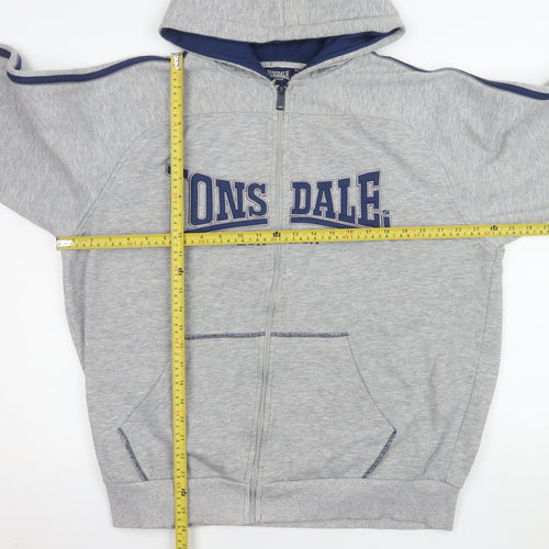 Lonsdale Men Grey 2XL Hooded Full Zip Basic Sports Jacket