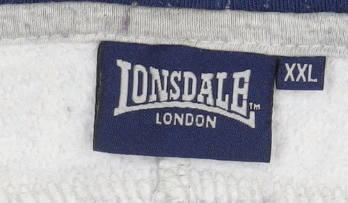 Lonsdale Men Grey 2XL Hooded Full Zip Basic Sports Jacket