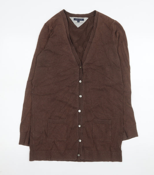 Tommy Hilfiger Women's Brown XL V-Neck Long Sleeve Cotton Cashmere Cardigan