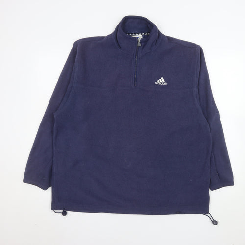 Adidas Men's Blue Fleece 1/2 Zip Pullover Sweatshirt Size L
