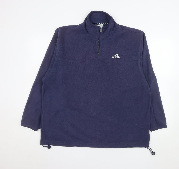 Adidas Men's Blue Fleece 1/2 Zip Pullover Sweatshirt Size L