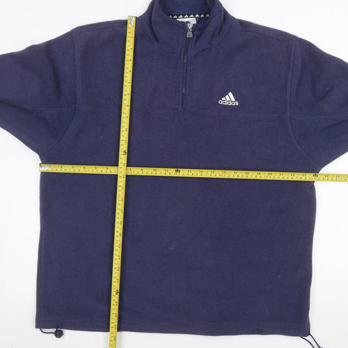 Adidas Men's Blue Fleece 1/2 Zip Pullover Sweatshirt Size L
