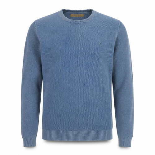Pearly King Men's Blue Cotton Crew Neck Long Sleeve Jumper Size S