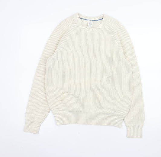 GAP Men's Ivory Cotton Chunky Knit Pullover Jumper Size M