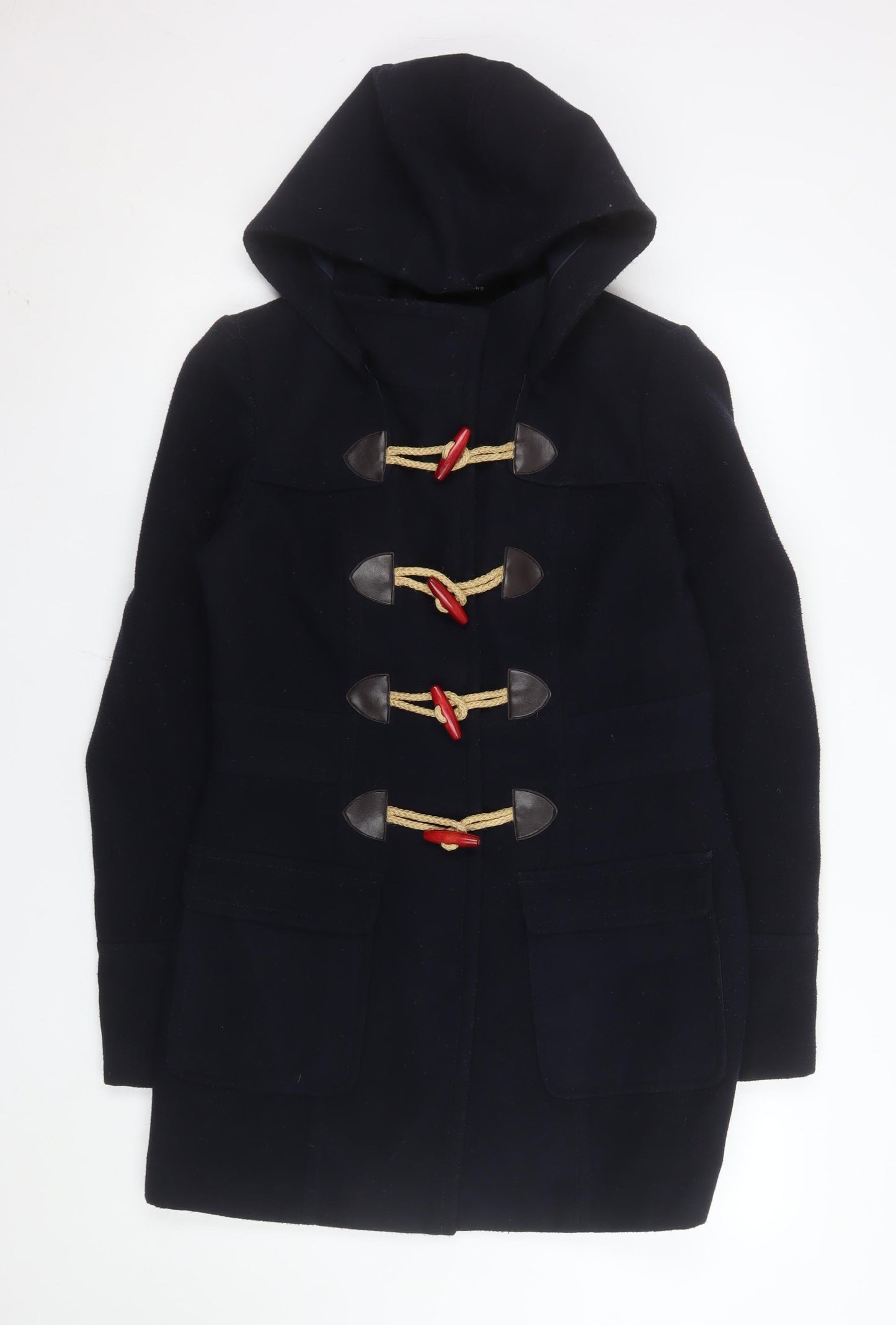 Dorothy Perkins Womens Black Hooded Duffle Coat Size 10