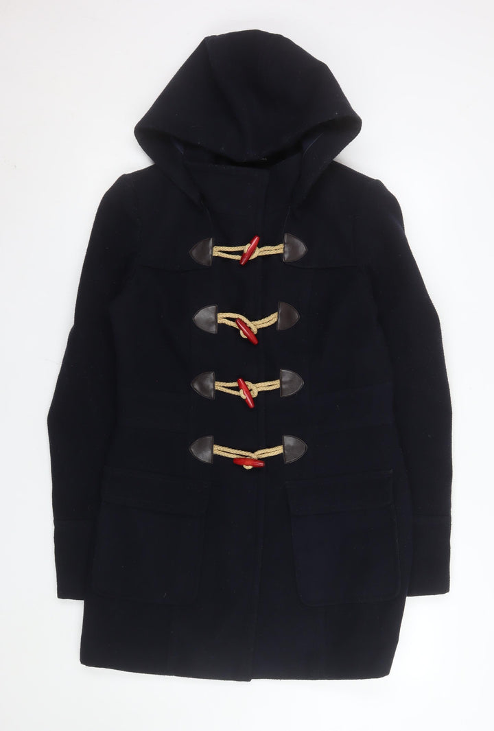 Dorothy Perkins Womens Black Hooded Duffle Coat Size 10