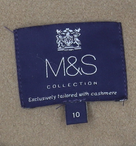 Marks and Spencer Women’s Beige Wool Cashmere Long Trench Coat Size 10