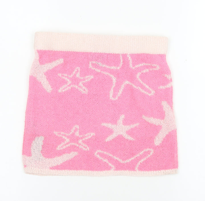 PrettyLittleThing Women’s Pink Knit Mini Skirt Size S Beach Style