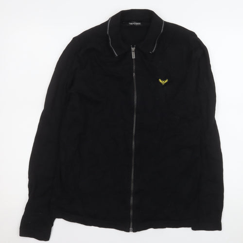 Threadbare Men's Black Cotton Full Zip Basic Jacket Size M