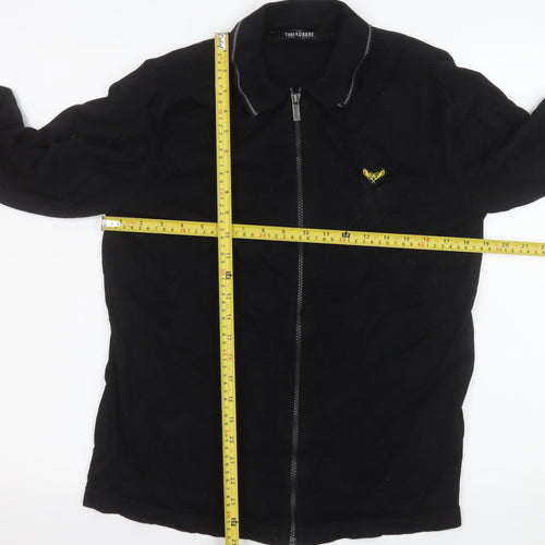 Threadbare Men's Black Cotton Full Zip Basic Jacket Size M