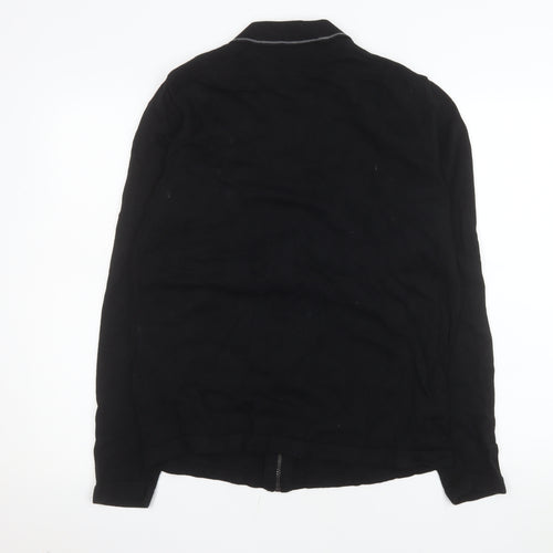 Threadbare Men's Black Cotton Full Zip Basic Jacket Size M