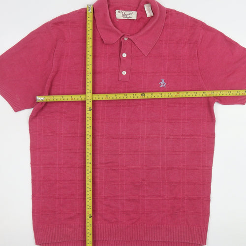 Vintage Penguin by Munsingwear Pink Men's L Cotton Polo Shirt
