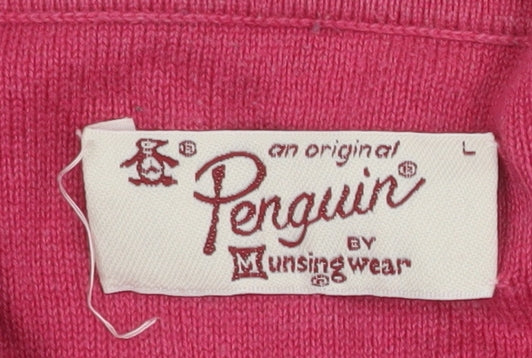 Vintage Penguin by Munsingwear Pink Men's L Cotton Polo Shirt