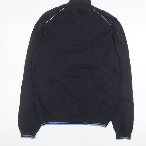 BOSS Men's Blue 1/4 Zip Cotton Sweatshirt Size S