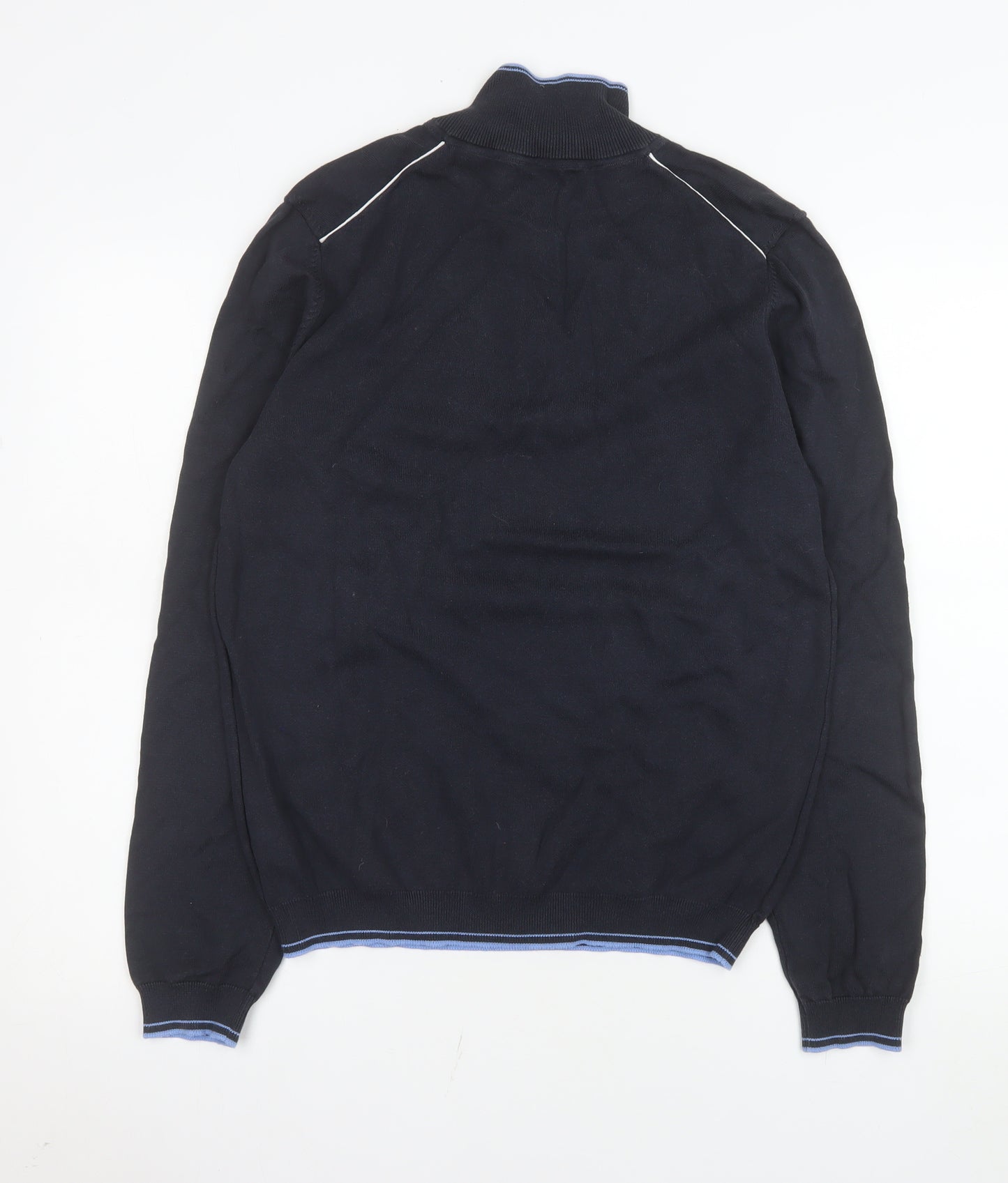 BOSS Men's Blue 1/4 Zip Cotton Sweatshirt Size S