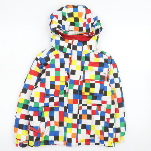 Mountain Warehouse Girls Multicoloured 7-8 Years Ski Jacket Waterproof Hooded