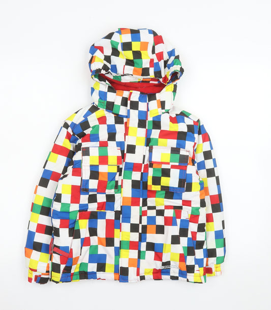 Mountain Warehouse Girls Multicoloured 7-8 Years Ski Jacket Waterproof Hooded