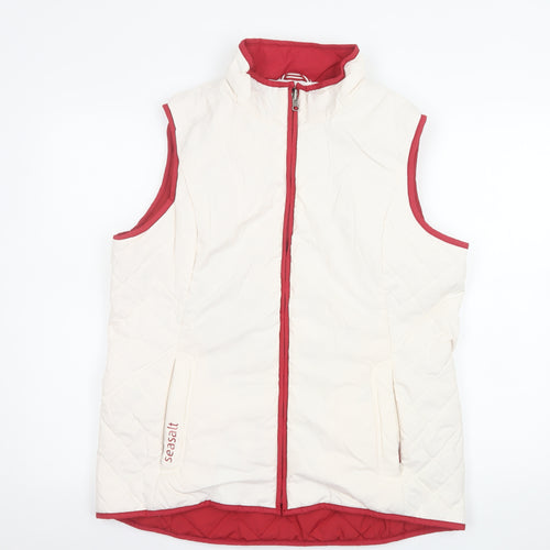 Seasalt Cornwall Womens Ivory Quilted 3-in-1 Padded Gilet Size 16